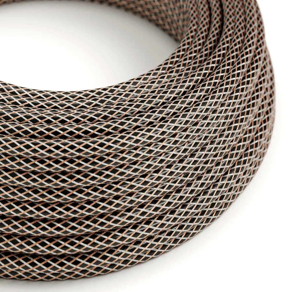 Câble électrique Noir avec gaine en cuivre et cuivre étamé - L'Original Creative Cables, pour vos lampes - RR03