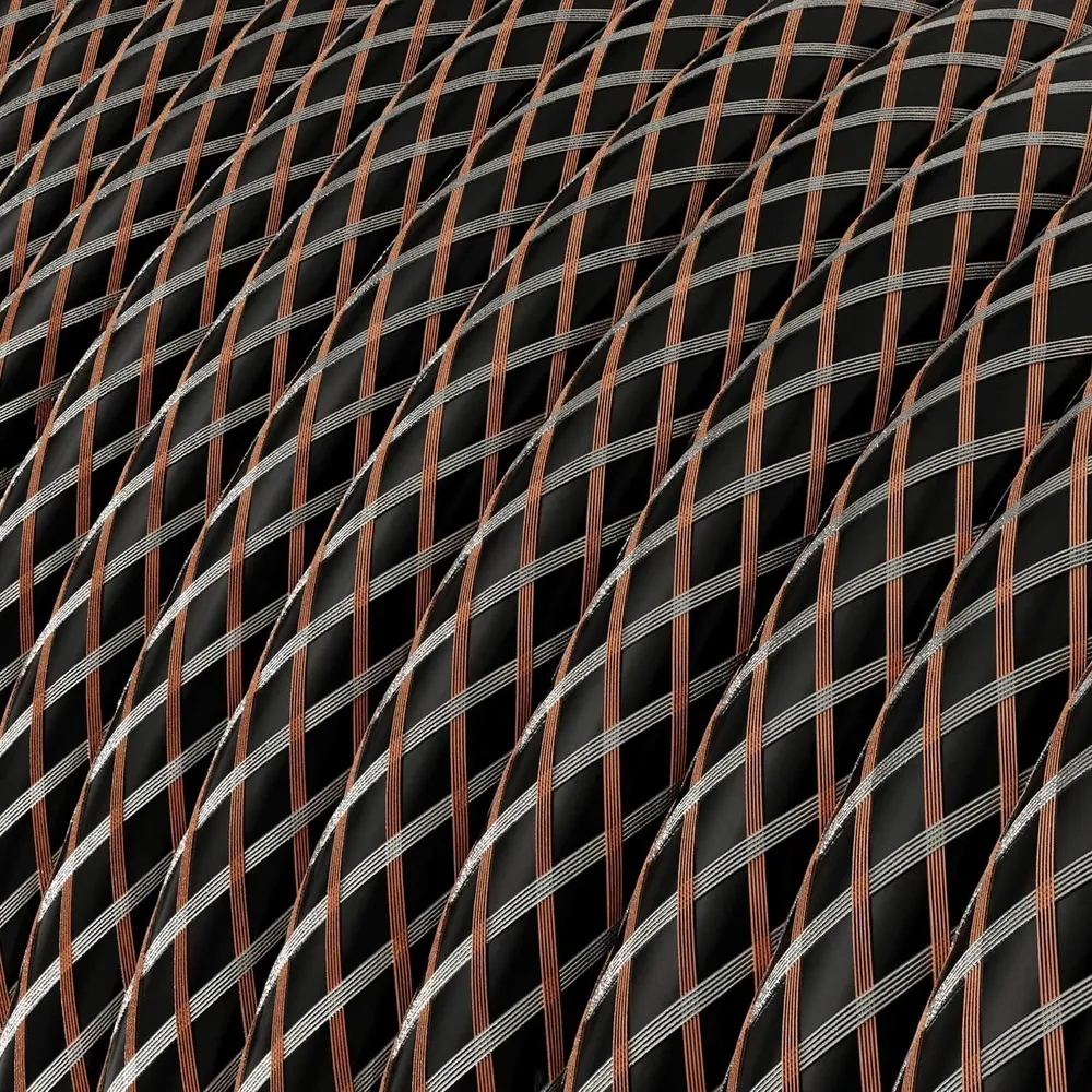 Câble électrique Noir avec gaine en cuivre et cuivre étamé - L'Original Creative Cables, pour vos lampes - RR03