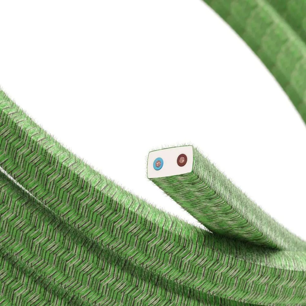 Câble électrique pour guirlande lumineuse gainé de coton Vert Pixel Bronte CX08 - Résistant aux UV