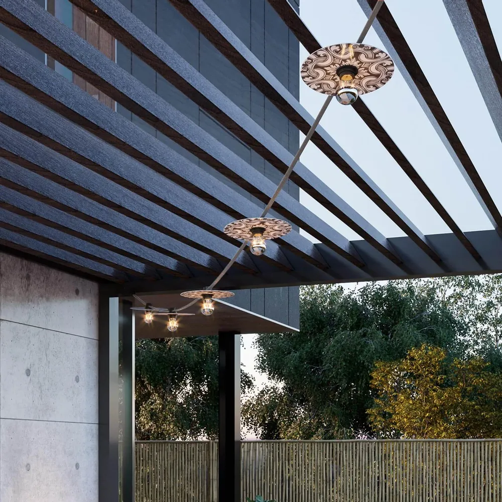 Câble électrique pour guirlande lumineuse recouvert de lin naturel Gris CN02 - Résistant aux UV