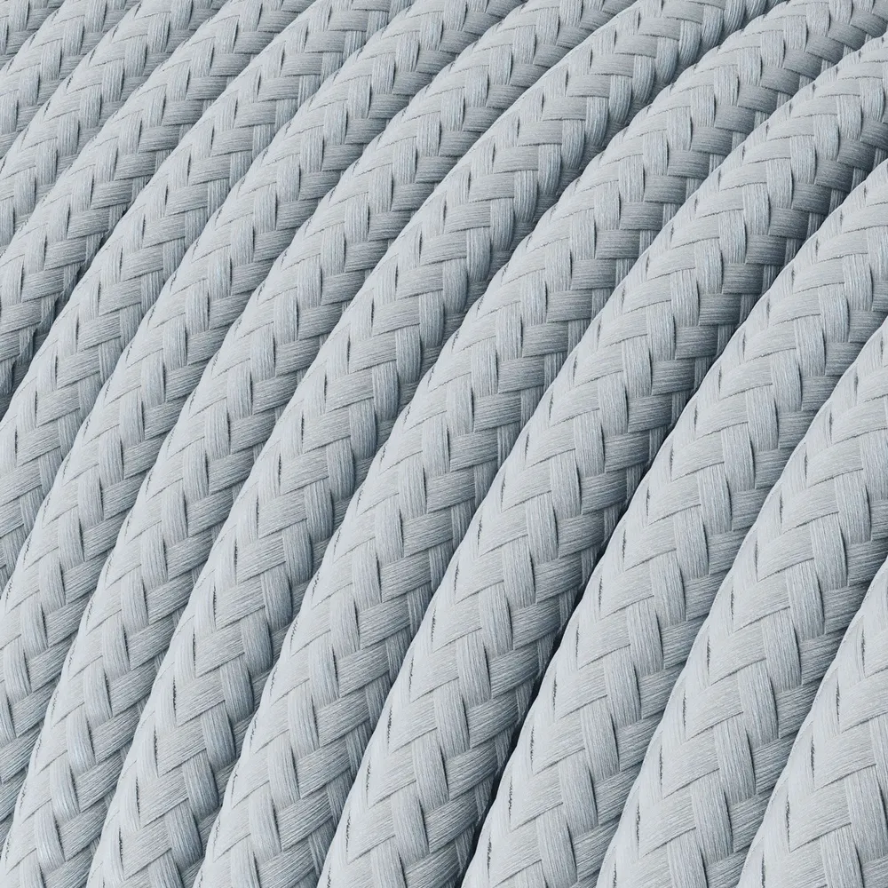 Câble électrique recouvert de tissu - Rayonne bleu gris brillant RM30 - Certifié UL