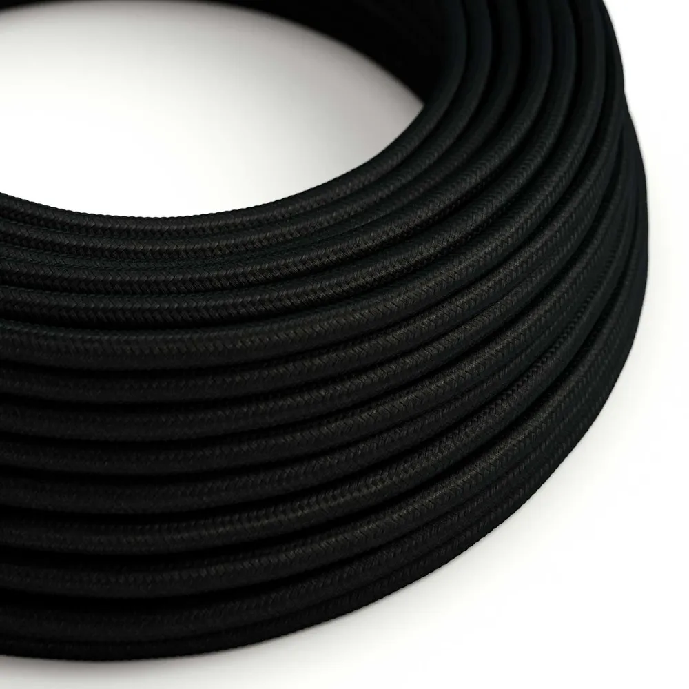 Câble électrique rond résistant aux UV avec gaine tissu Noir SM04 pour extérieur - Compatible avec Eiva Outdoor