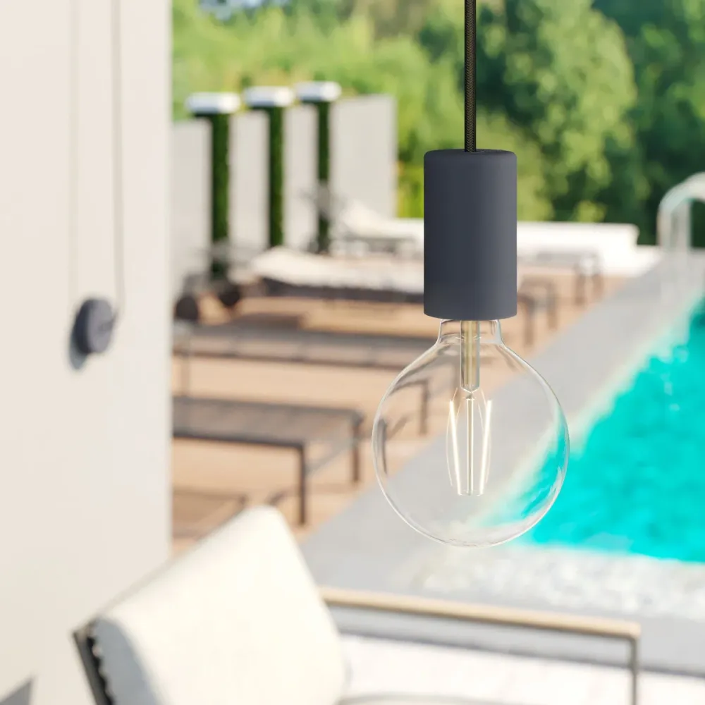 Câble électrique rond résistant aux UV avec gaine tissu Noir SM04 pour extérieur - Compatible avec Eiva Outdoor