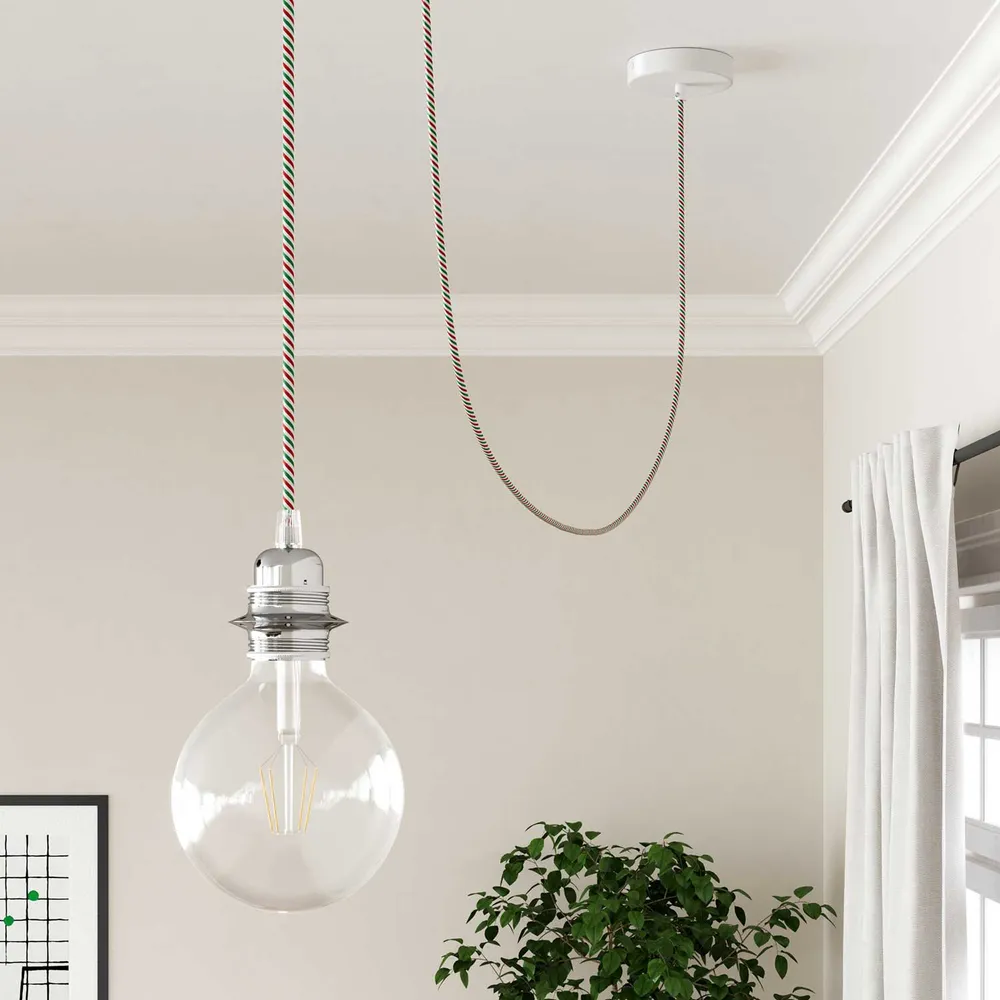 Câble Électrique Rond Vertigo HD recouvert de tissu Rome ERM58
