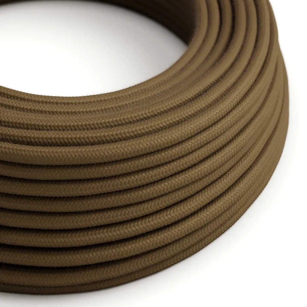 Câble recouvert de tissu - Coton Marron RC13 - Homologué UL