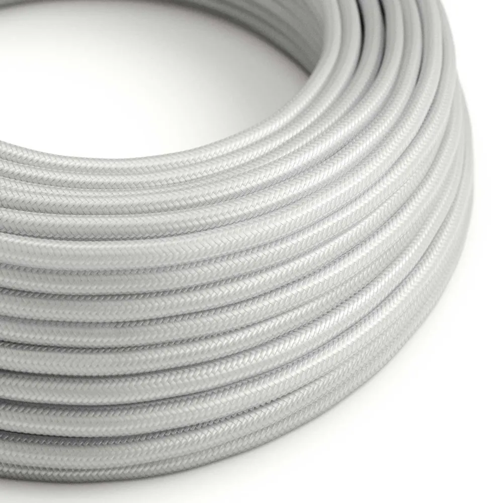 Câble recouvert de tissu - Rayonne Argent RM02 - Certifié UL