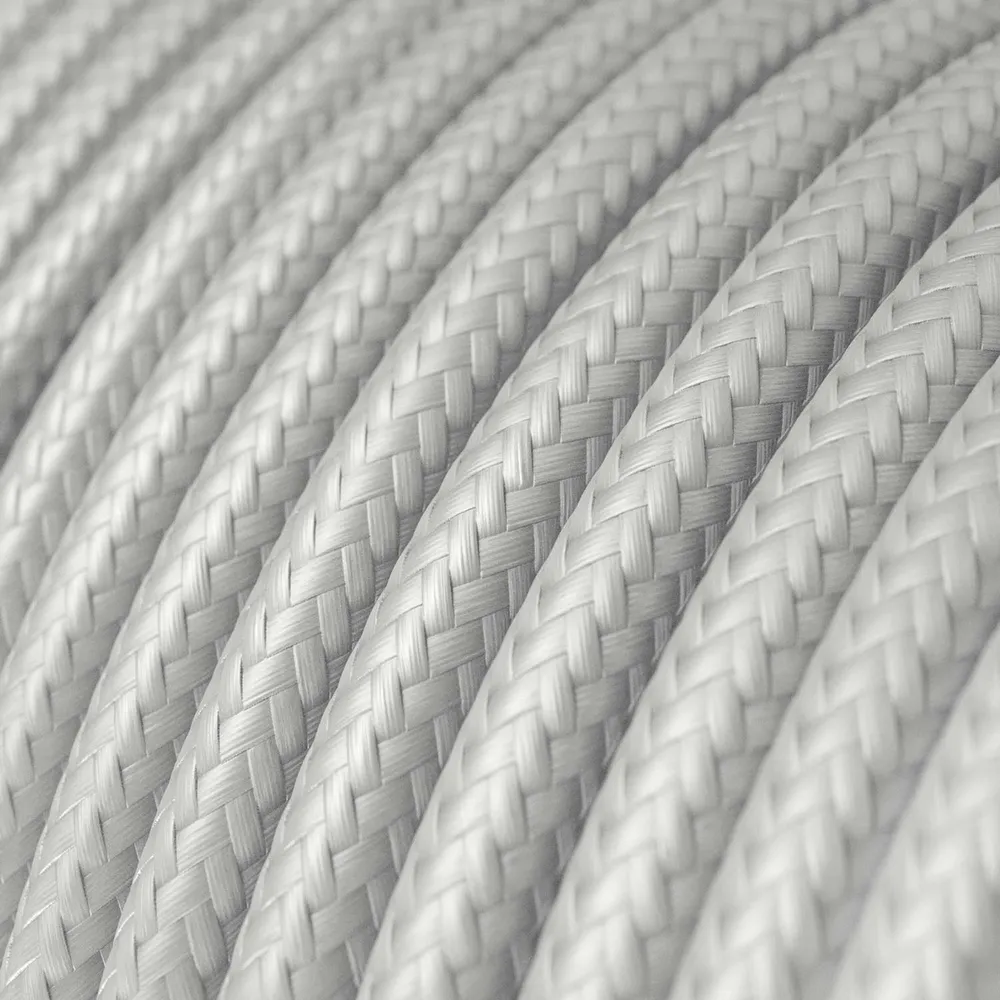 Câble recouvert de tissu - Rayonne Argent RM02 - Certifié UL