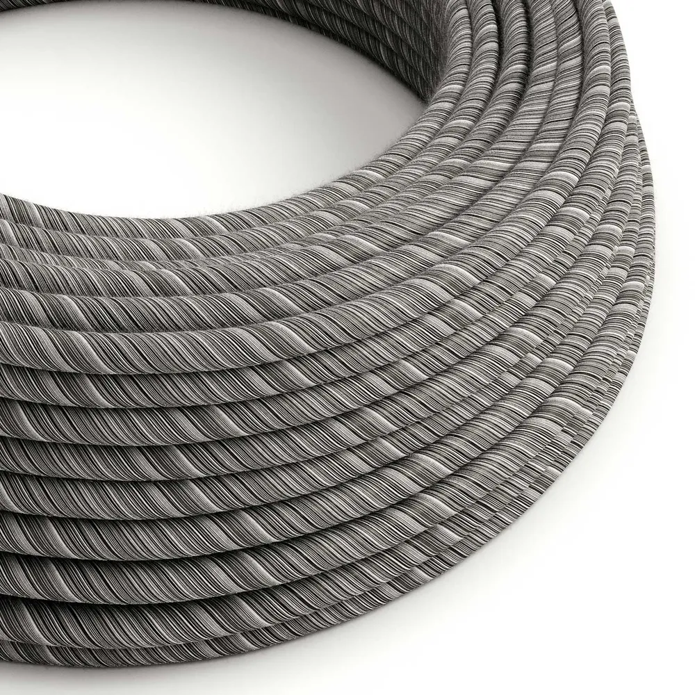 Câble rond électrique Vertigo recouvert de coton Noir Mélange ERC37