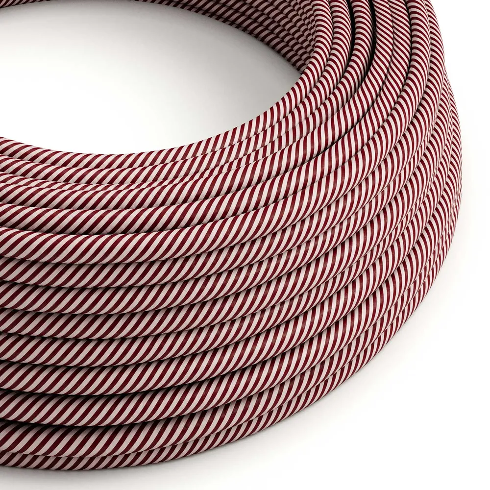 Câble rond électrique Vertigo HD recouvert de tissu rose et marron ERM47