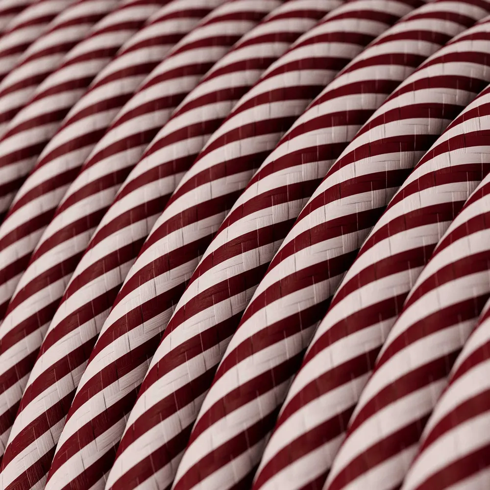 Câble rond électrique Vertigo HD recouvert de tissu rose et marron ERM47