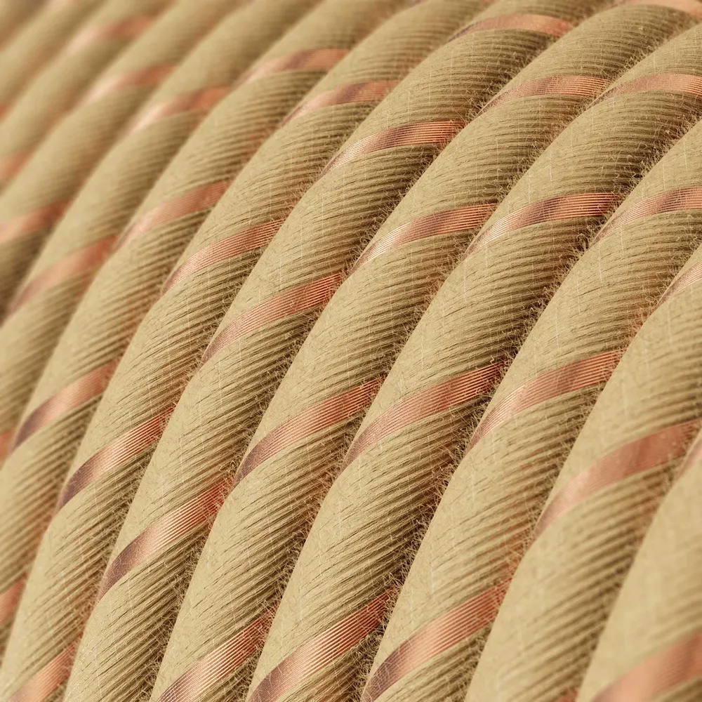 Câble textile Beige en jute avec fil de cuivre Vertigo - L’Original Creative Cables, pour décorations lumineuses - ERR04
