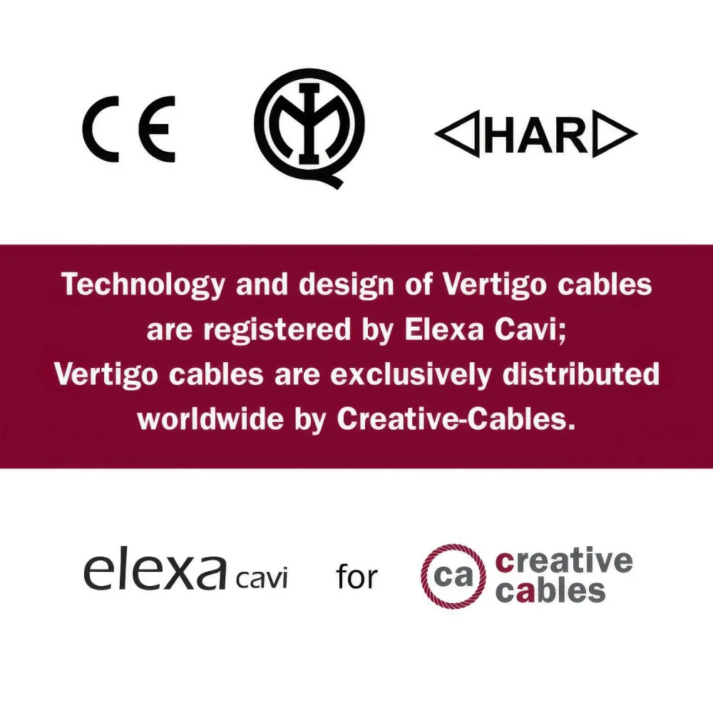 Câble textile Beige en jute avec fil de cuivre Vertigo - L’Original Creative Cables, pour décorations lumineuses - ERR04