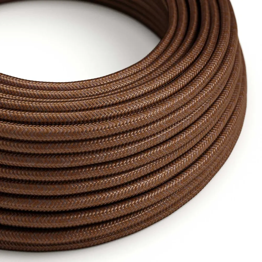 Câble textile pour éclairage couleur Rouille - L’Original Creative Cables, idéal pour lampes classiques et modernes - RM36