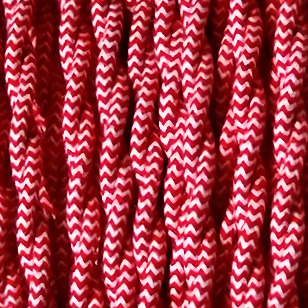 Câble tressé italien torsadé 5M 2 cœurs, tissu électrique lampe câble fil cordon -4784