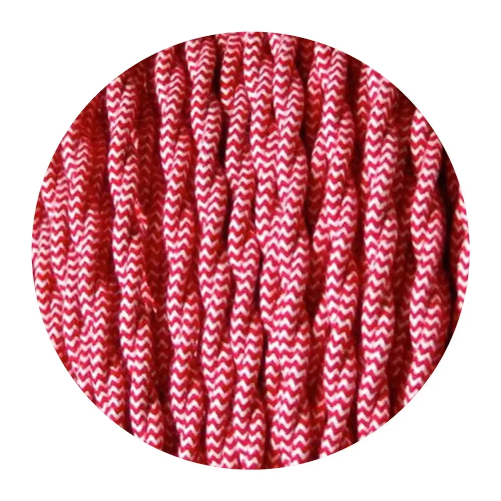 Câble tressé italien torsadé 5M 2 cœurs, tissu électrique lampe câble fil cordon -4784