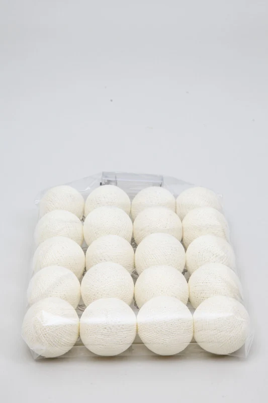Chaîne lumineuse Cotton Balls blanc cassé