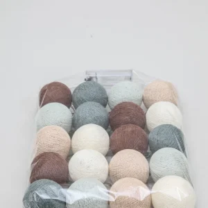 Chaîne lumineuse Cotton Balls blanc/gris/marron/beige