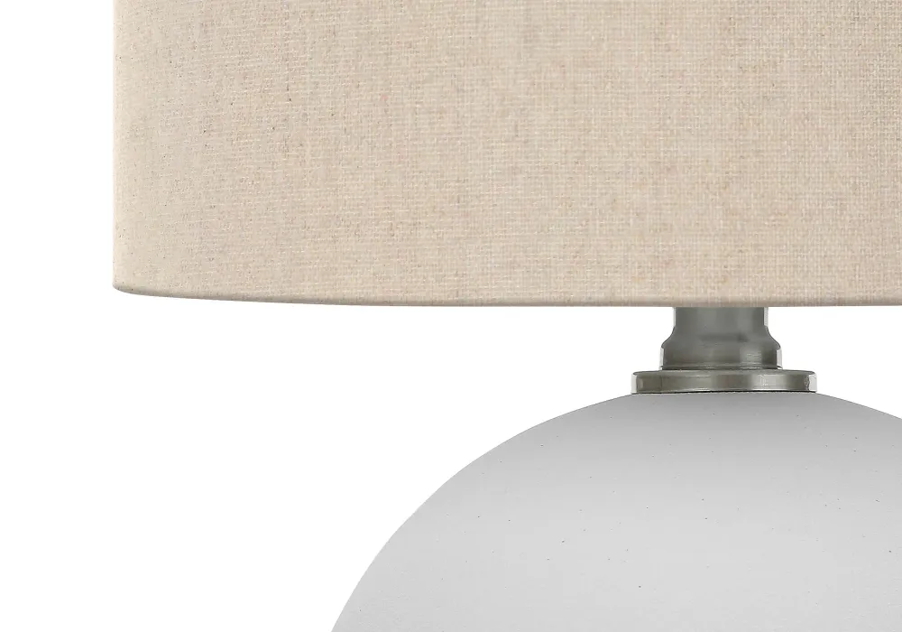 ÉCLAIRAGE - LAMPE DE TABLE 16"H CÉRAMIQUE CRÈME / ABAT-JOUR CRÈME