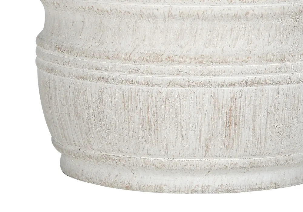 ÉCLAIRAGE - LAMPE DE TABLE 28"H RÉSINE CRÈME / ABAT-JOUR IVOIRE