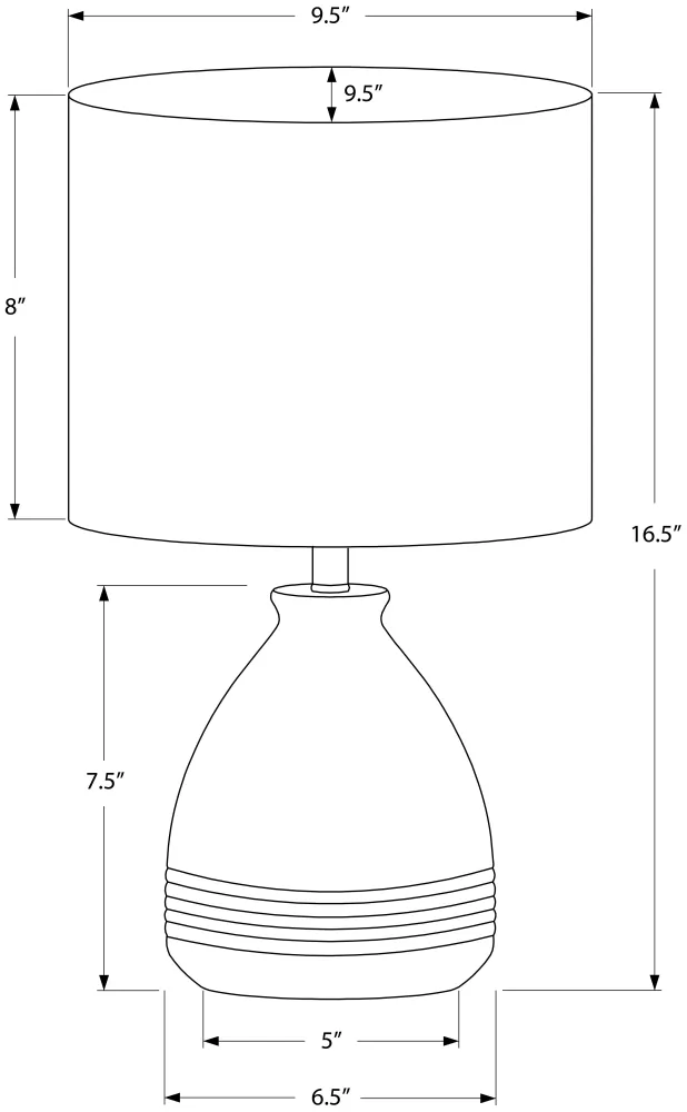 ÉCLAIRAGE - LAMPE DE TABLE 17" H CÉRAMIQUE CRÈME / ABAT-JOUR IVOIRE