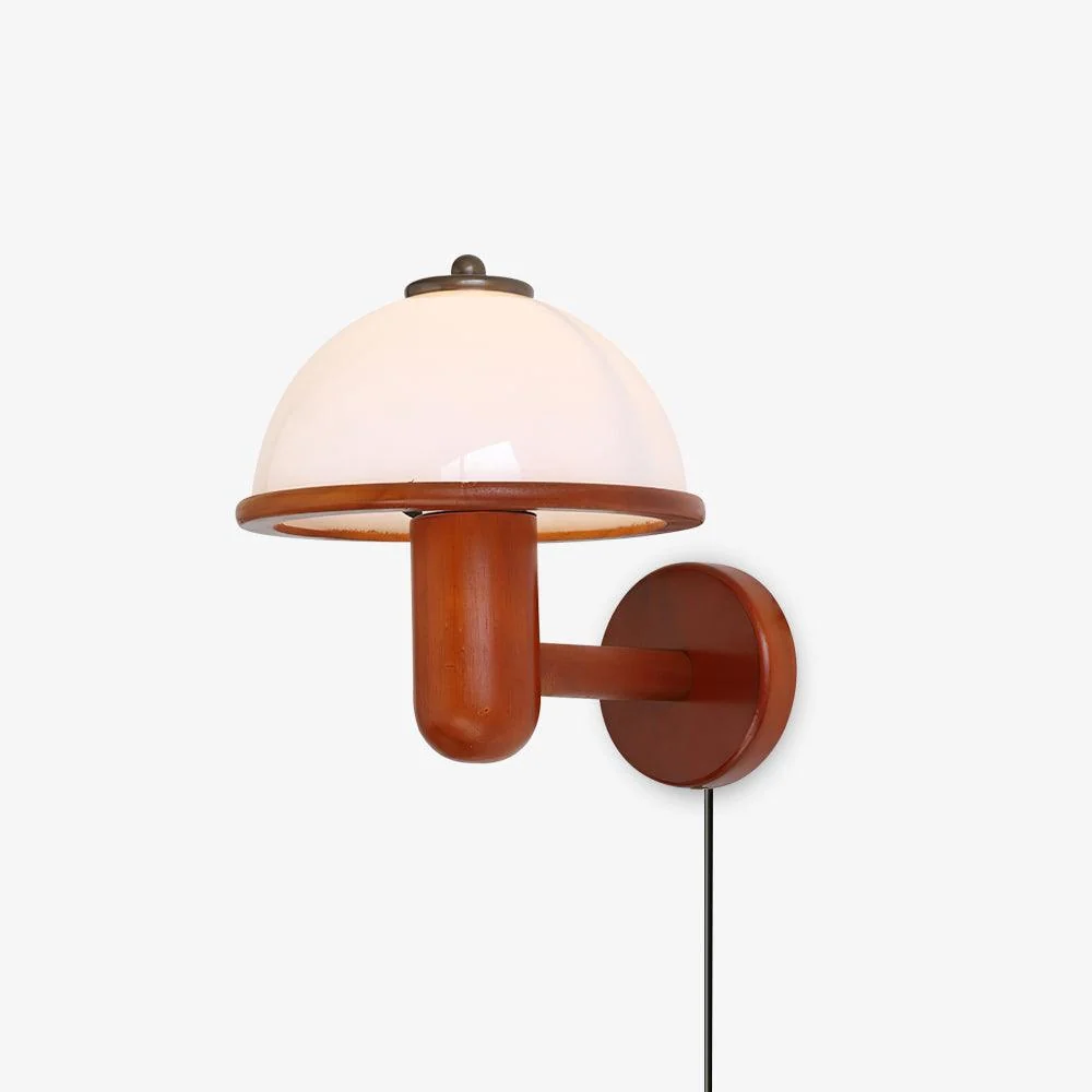 Éclat Naturel – Applique murale en bois champignon élégante