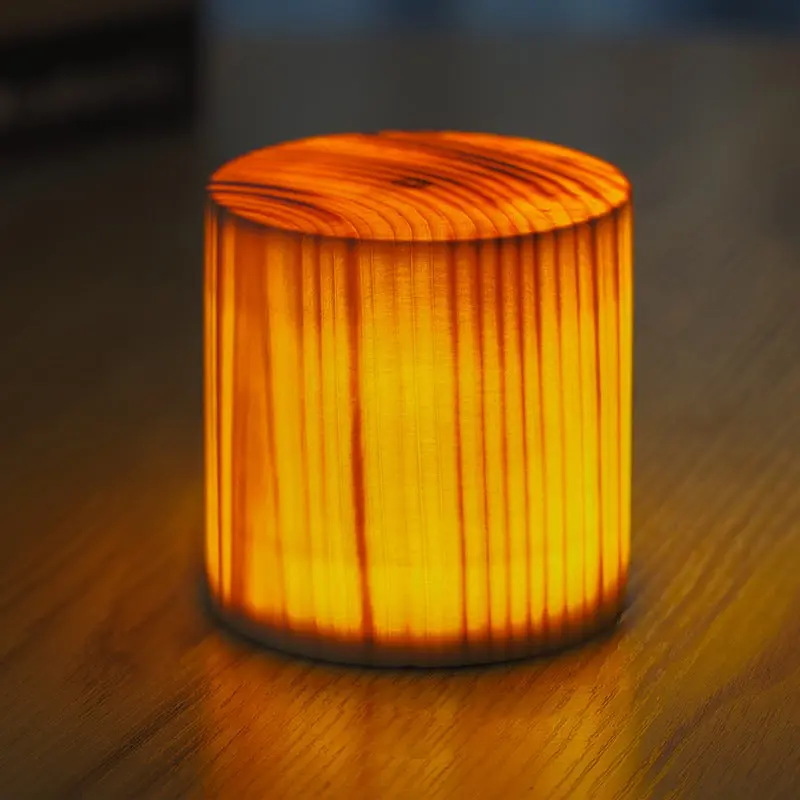 ÉclatBois - Lampe de Table LED avec Batterie Rechargeable et Contrôle Tactile pour Maison et Bureau