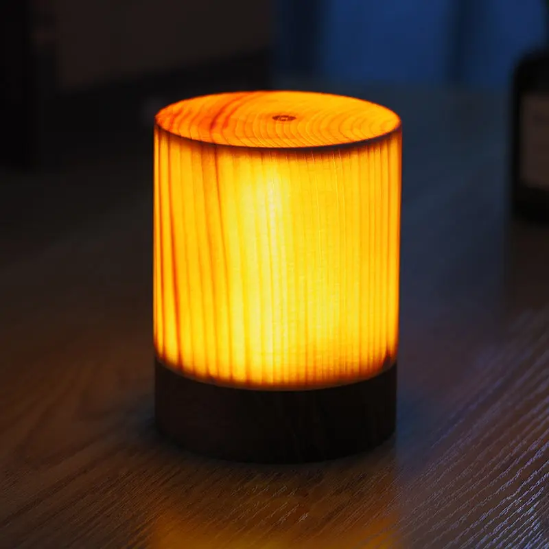 ÉclatBois - Lampe de Table LED avec Batterie Rechargeable et Contrôle Tactile pour Maison et Bureau