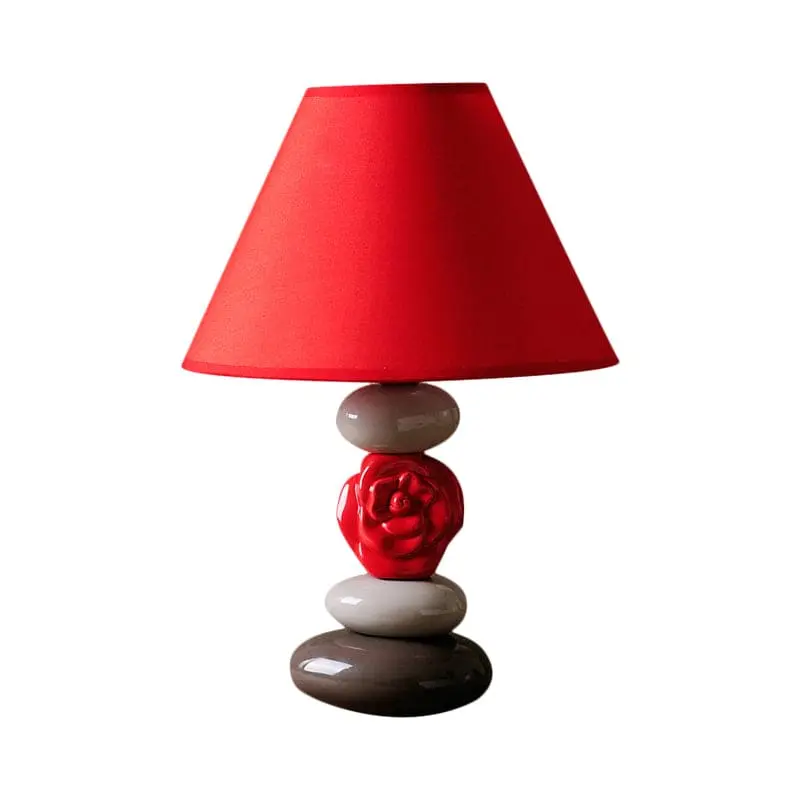 ÉclatMaison - Lampe de Table avec Abat-jour en Tissu Conique