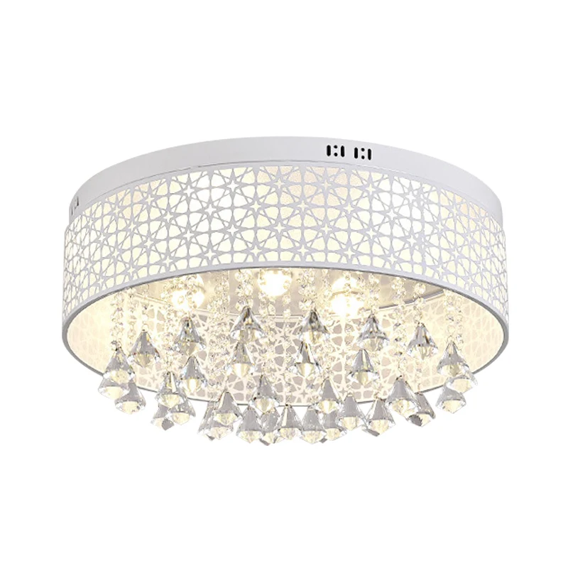 16"/19,5"/23,5" W Blanc Ange/Perle de Cristal Plafonnier Simple En Métal LED Chambre Plafonnier Clearhalo