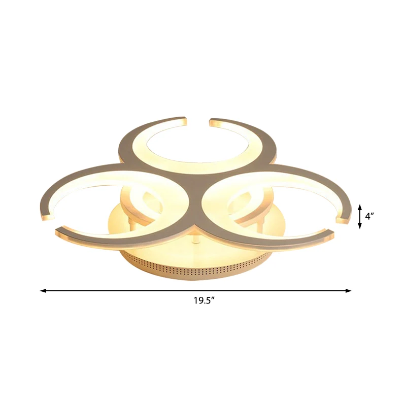 19,5"/23,5" Anneau de restaurant LED Plafonnier Acrylique Contemporain Blanc Plafonnier Clearhalo