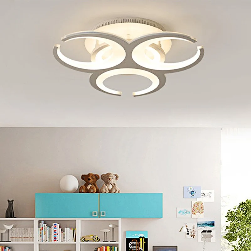 19,5"/23,5" Anneau de restaurant LED Plafonnier Acrylique Contemporain Blanc Plafonnier Clearhalo
