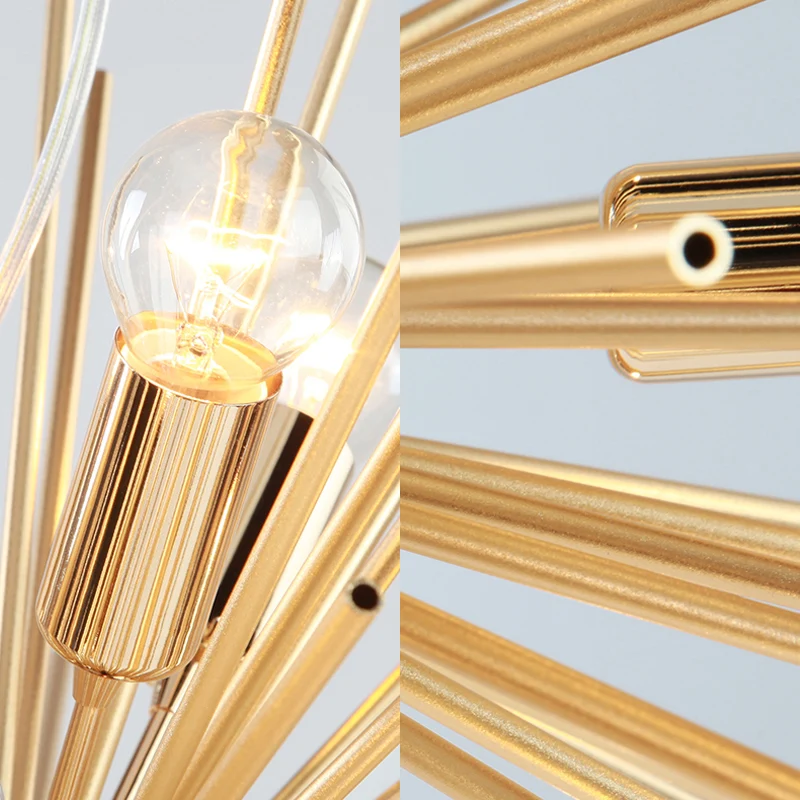 20.5 "/22.5" Dia Spoutnik lustre suspension moderne en métal LED or suspension suspension Clearhalo