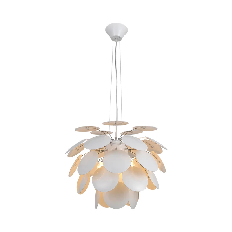 21,5"/25,5" W Pinecone Plafonnier Suspendu Style Contemporain Métallique 1 Lumière Blanc Suspension Clearhalo