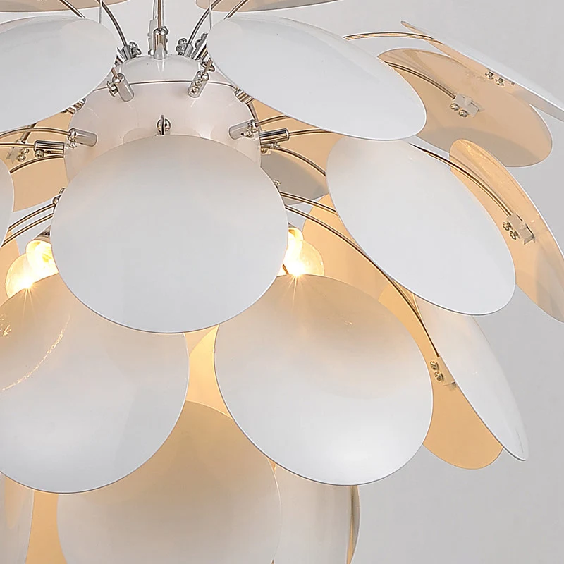 21,5"/25,5" W Pinecone Plafonnier Suspendu Style Contemporain Métallique 1 Lumière Blanc Suspension Clearhalo