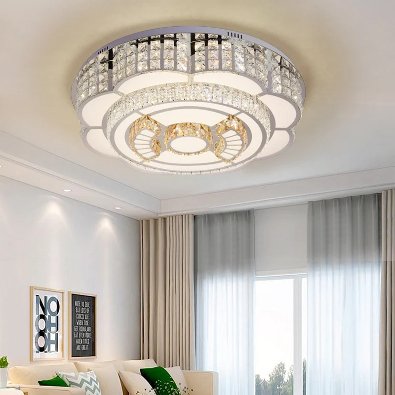 23,5"/31,5" W Floral Salon Plafond Plafonnier Cristal LED Moderniste Plafonnier Encastré en Chrome Clearhalo