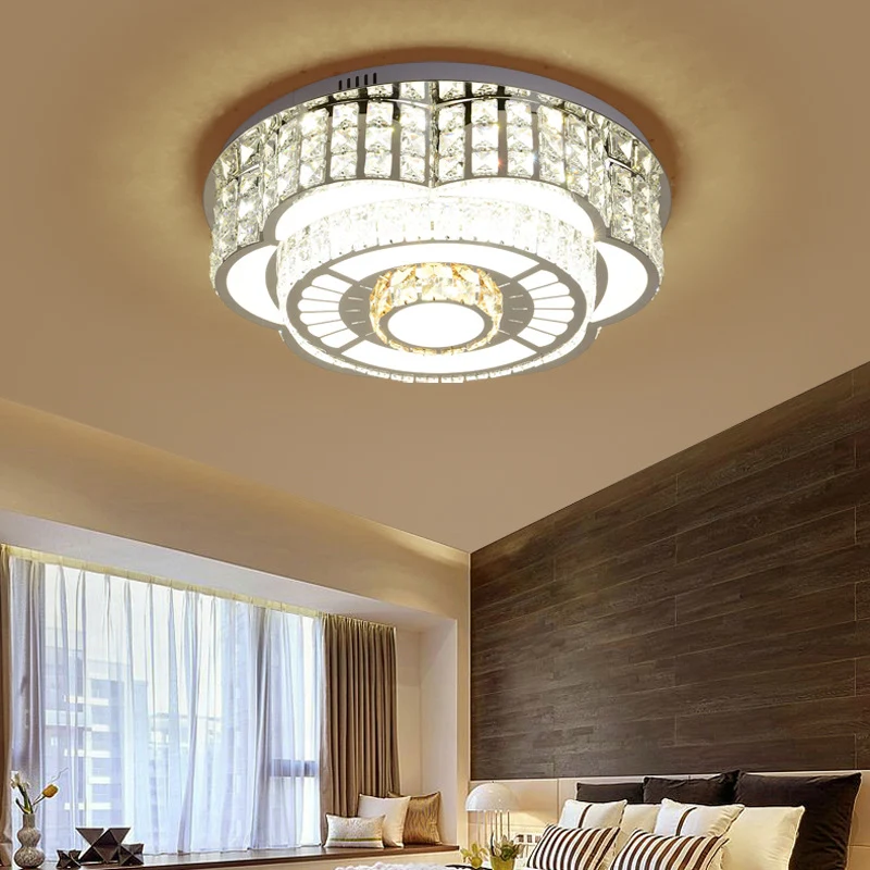 23,5"/31,5" W Floral Salon Plafond Plafonnier Cristal LED Moderniste Plafonnier Encastré en Chrome Clearhalo
