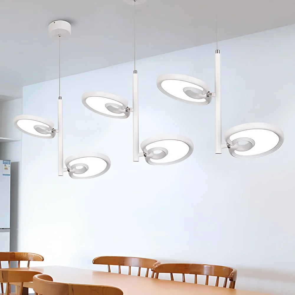 2/4/6 têtes feuille suspension suspension moderne métal noir/blanc LED suspension pour salle à manger en lumière chaude/bl...
