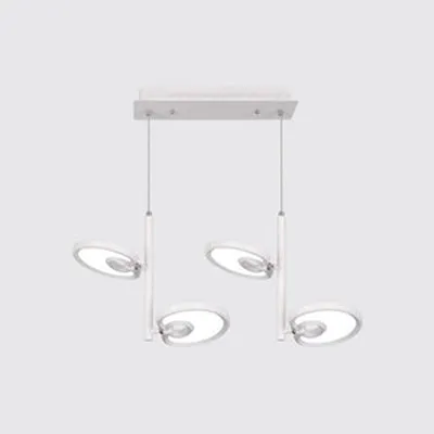 2/4/6 têtes feuille suspension suspension moderne métal noir/blanc LED suspension pour salle à manger en lumière chaude/bl...