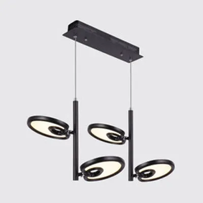 2/4/6 têtes feuille suspension suspension moderne métal noir/blanc LED suspension pour salle à manger en lumière chaude/bl...