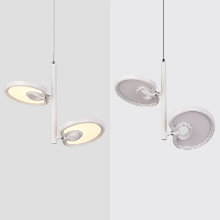 2/4/6 têtes feuille suspension suspension moderne métal noir/blanc LED suspension pour salle à manger en lumière chaude/bl...