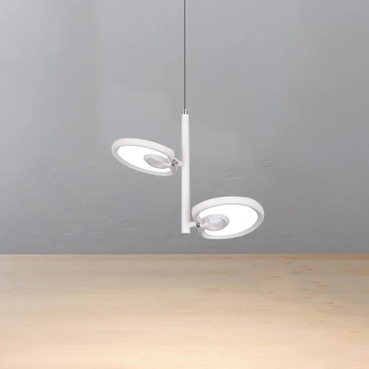 2/4/6 têtes feuille suspension suspension moderne métal noir/blanc LED suspension pour salle à manger en lumière chaude/bl...