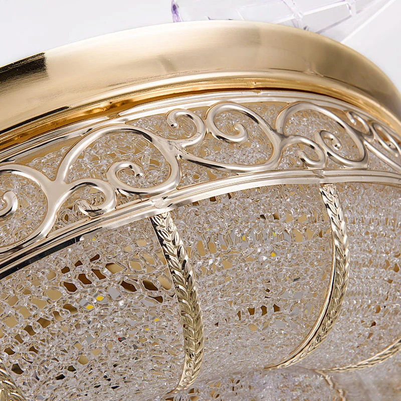 36"/42" W Or Rose Rond Semi-Encastré Contemporain LED Dimple Cristal Ventilateur de Plafond avec Conversion de Fréquence/T...