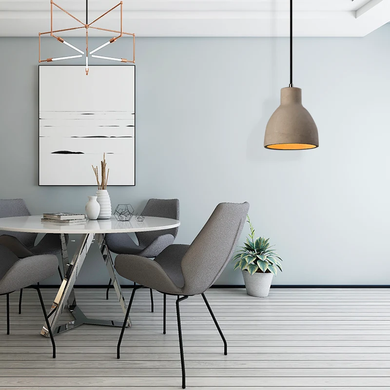 6,5"/8,5"/10,5" de diamètre Grange/Cylindre/Dôme Luminaire suspendu en ciment industriel à 1 lumière pour table de salle à...