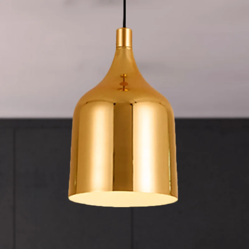 6 "/8"/10.5 "Dia bouteille métal plafond suspension style rétro 1 lumière table à manger lampe suspendue en or Clearhalo