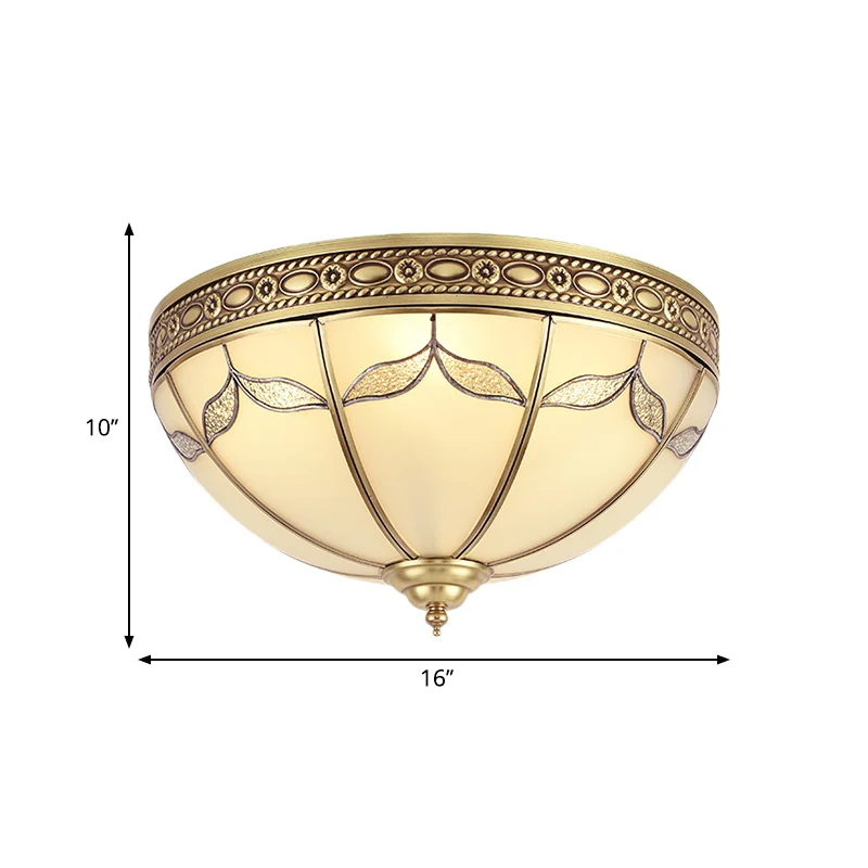 Abat-jour en forme de dôme pour chambre à coucher, plafonnier traditionnel en verre laiteux, 3/4 lumières, éclairage de pl...