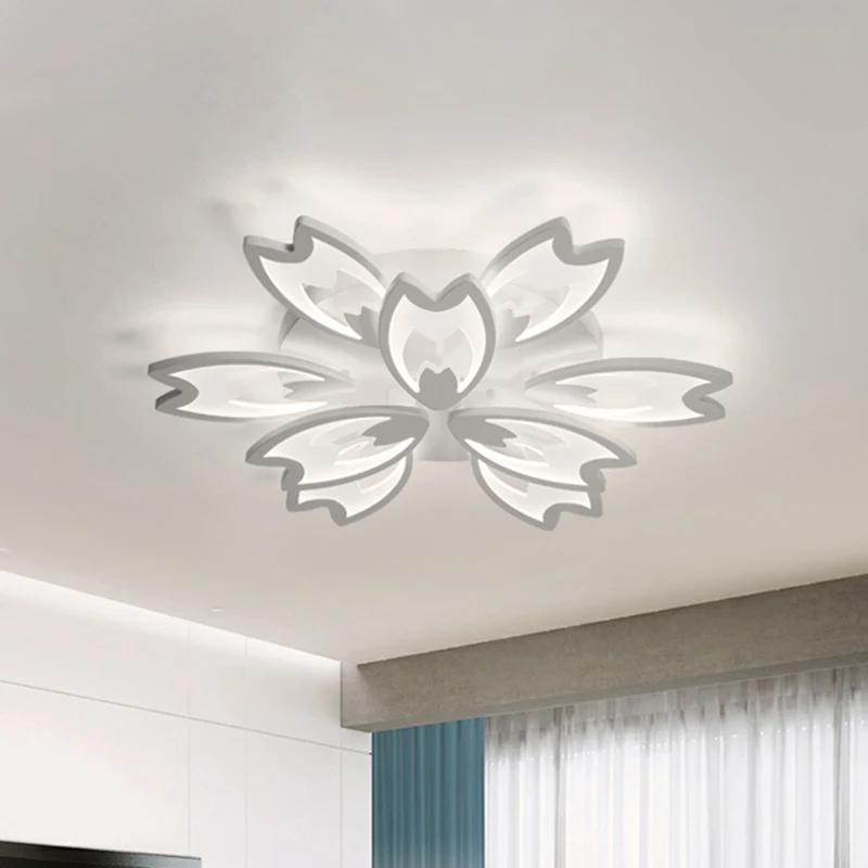 Acrylique Buds LED plafonnier contemporain 3/5/9 têtes salon plafonnier plafonnier en lumière chaude/blanche/naturelle Cle...