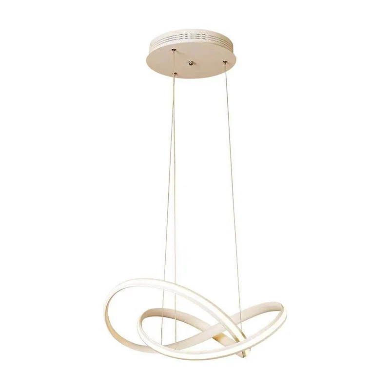 Anneau de croisement en métal éclairage minimalisme café/blanc LED lustre de plafond en lumière chaude/blanche Clearhalo