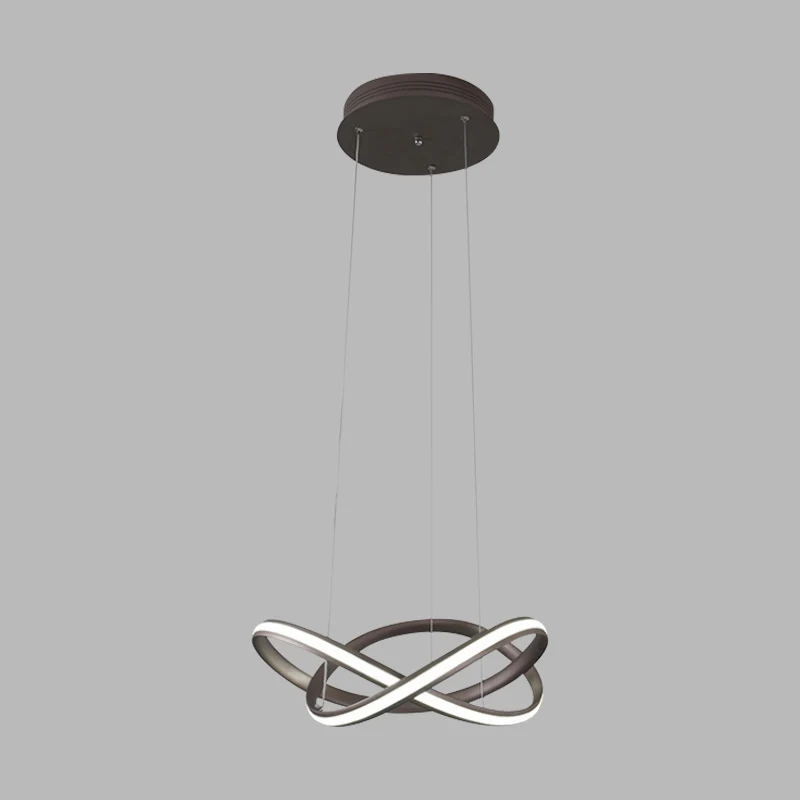Anneau de croisement en métal éclairage minimalisme café/blanc LED lustre de plafond en lumière chaude/blanche Clearhalo
