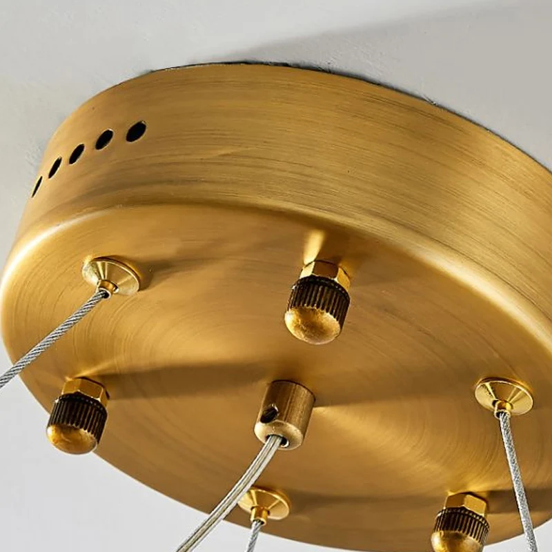 Anneau d'éclairage de plafond LED pour salon, lustre métallique postmoderne avec cristal décoratif en noir Clearhalo
