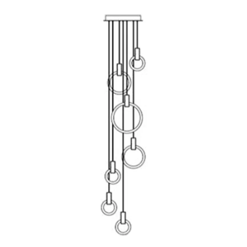 Anneau en forme d'acrylique LED Multi lumière pendentif Style moderne or éclairage suspendu pour escalier Clearhalo